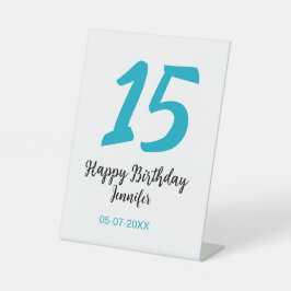 15th birthday quiencenera追加date year blue templ 台座サイン