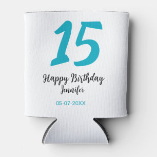 15th birthday quiencenera追加date year blue templ 缶クーラー