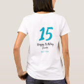 15th birthday quiencenera追加date year blue templ tシャツ (裏面)
