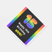15th Birthday: Rainbow Spectrum # 15, Custom Name スタンダードランチョンナプキン (角)