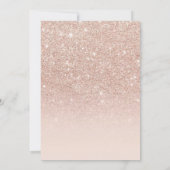 15th Birthday Rose Pink Gold Bow Birthday Party 招待状 (裏面)