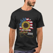 15Th Born In 2005 American Flag Tシャツ (正面)