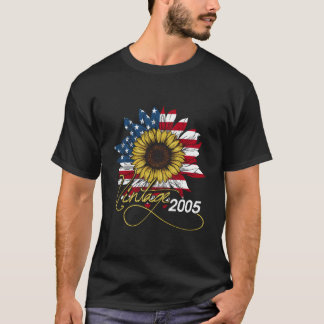 15Th Born In 2005 American Flag Tシャツ