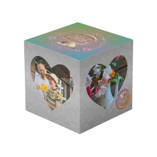 15th Crystalの結婚記念日ハート・フレーム フォトキューブ (裏面アングル)