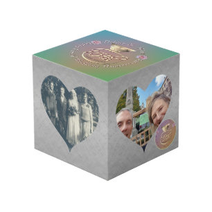 15th Crystalの結婚記念日ハート・フレーム フォトキューブ