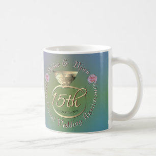 15th Crystal 結婚's Anniversary Coffee Mug コーヒーマグカップ