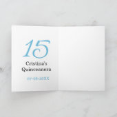 15th quinceanera birthday blue black bold letter n カード (内部)