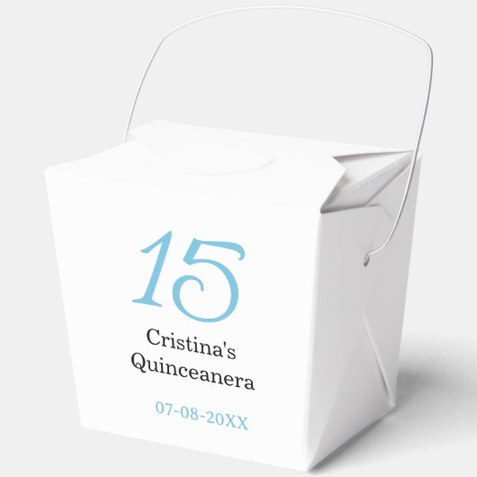 15th quinceanera birthday blue black bold letter n フェイバーボックス (正面)