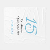 15th quinceanera birthday blue black bold letter n フリースブランケット (正面(横))