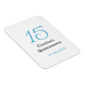 15th quinceanera birthday blue black bold letter n マグネット (右側)