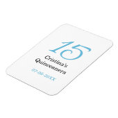 15th quinceanera birthday blue black bold letter n マグネット (左側)