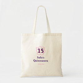 15th quinceanera happy birthday pink purple date トートバッグ