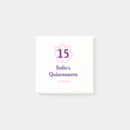 15th quinceanera happy birthday pink purple date ポストイット
