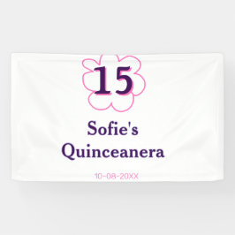15th quinceanera happy birthday pink purple date 横断幕