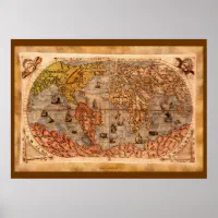 15世紀旧世界地図アート ポスター | Zazzle.co.jp