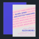 16おもしろい歳の誕生日招待状オールド・ウィザー・ホッター 招待状<br><div class="desc">16おもしろい歳の誕生日招待状年上のワイザーホッタピンクモダン</div>