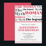 16おもしろい歳の誕生日招待状神話の伝説 招待状<br><div class="desc">16おもしろい歳の招待状女神話レジェンドレッド</div>