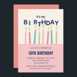 16おもしろい歳の誕生日招待状誕生日キャンドル 招待状<br><div class="desc">16おもしろい歳の誕生日招待状誕生日ローンドルピンク</div>