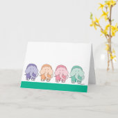 16お洒落足エレファントカード カード (黄色い花)