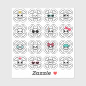 16かわいい&漫画クールのスカル交差ボーン シール (シート)