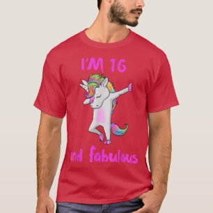 16と素晴らしい甘い十代の女の子ユニコーンダブダン Tシャツ