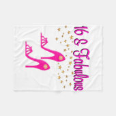 16と素晴らしい16番目の誕生日デザイン フリースブランケット (正面(横))