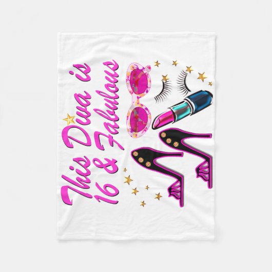 16と素晴らしいDIVA フリースブランケット (正面)