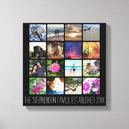 16の丸いコーナー写真コラージュまたはInstagram キャンバスプリント