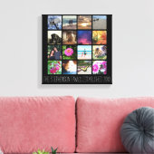 16の丸いコーナー写真コラージュまたはInstagram キャンバスプリント (インサイチュ (リビング))