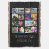 16の丸かどの写真のコラージュかInstagram スローブランケット (正面縦)