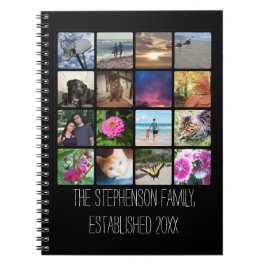 16の丸かどの写真のコラージュかInstagram ノートブック