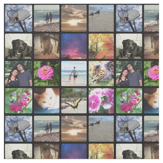 16の丸かどの写真のコラージュかInstagram ファブリック (クローズアップ)