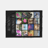 16の丸かどの写真のコラージュかInstagram フリースブランケット (正面(横))