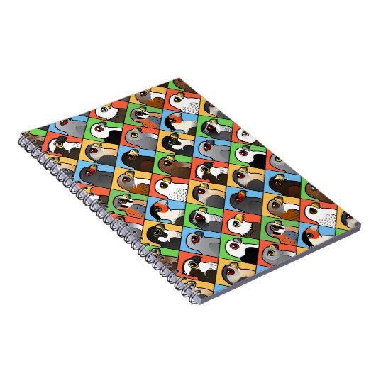 16の北アメリカの猛禽のプロフィール(タイルを張られる) ノートブック (右側)