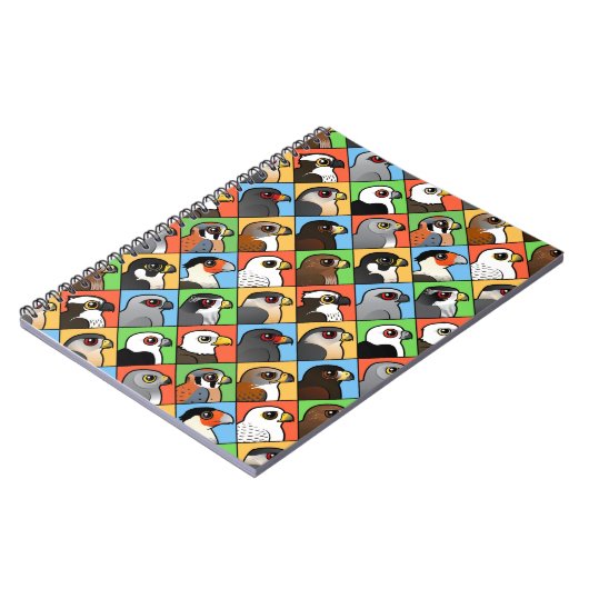 16の北アメリカの猛禽のプロフィール(タイルを張られる) ノートブック (左側)