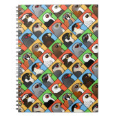 16の北アメリカの猛禽のプロフィール(タイルを張られる) ノートブック (正面)