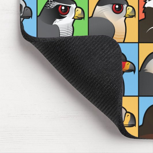 16の北アメリカの猛禽のプロフィール(タイルを張られる) マウスパッド (コーナー)