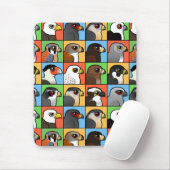 16の北アメリカの猛禽のプロフィール(タイルを張られる) マウスパッド (マウス)