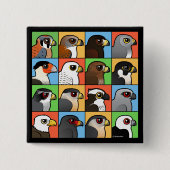 16の北アメリカの猛禽のプロフィール 缶バッジ (正面)