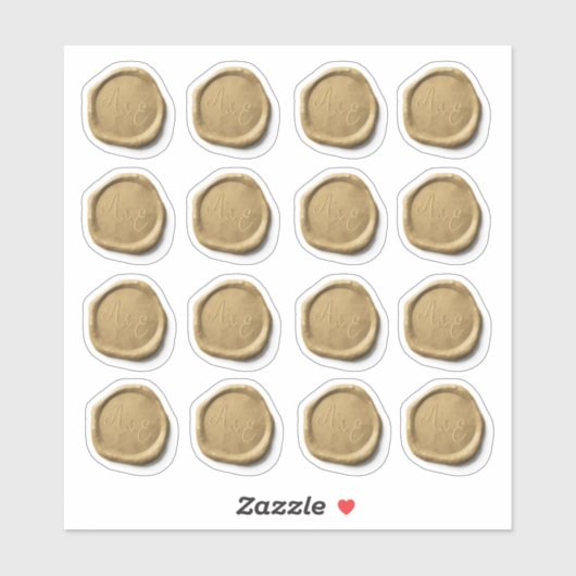 16の封結婚筒の金ゴールドフェイクワックスシール シール (シート)