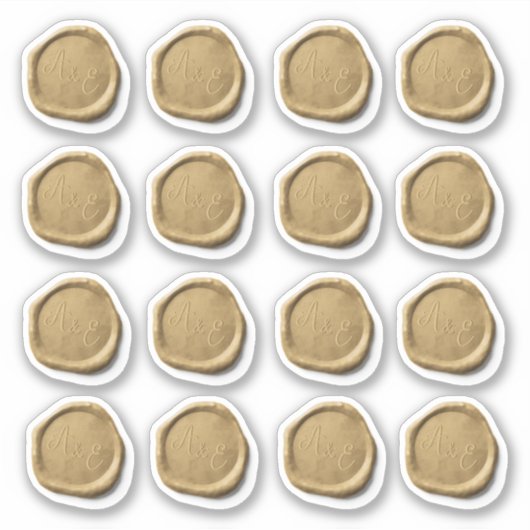 16の封結婚筒の金ゴールドフェイクワックスシール シール (正面)