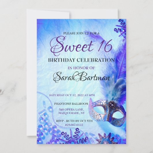 16の招待を仮装 招待状 (正面)