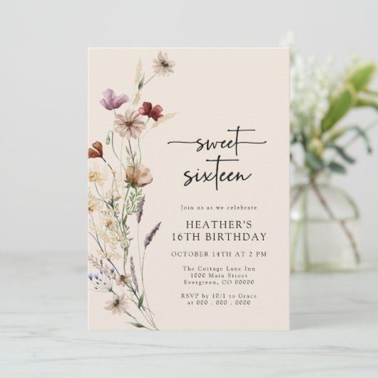 16の誕生日 招待状 (スタンド正面)