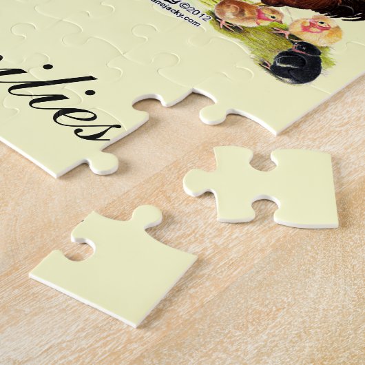 16の鶏家族 ジグソーパズル (側面)