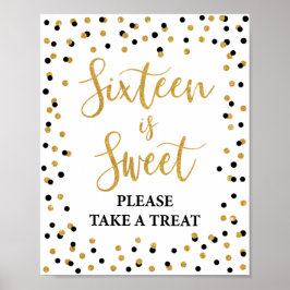 16は甘いトリートメント誕生日サイン ポスター