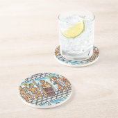 16アステカ世紀に描かれたミュージシャン コースター (側面)