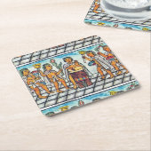 16アステカ世紀に描かれたミュージシャン スクエアペーパーコースター (アングル)