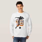 16アメリカンフットボールのサッカーファン選手スポーツ Tシャツ (正面フル)