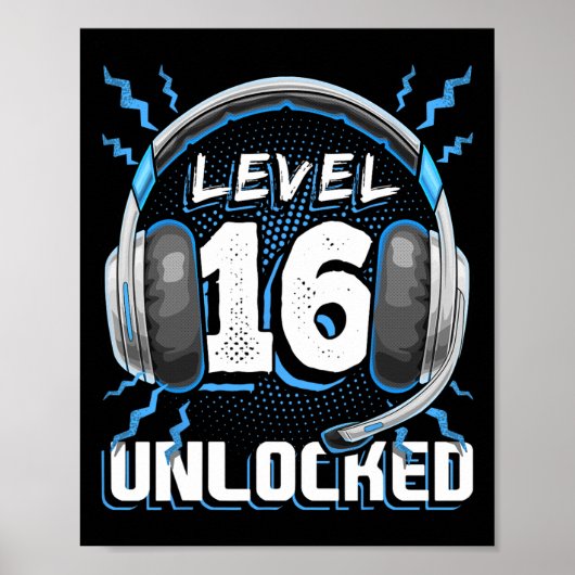 16アンロックビデオゲーム16誕生日PcゲームGif ポスター (正面)