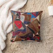 16インチヴィンテージパッチワーク熱狂するキルトパターエレガントン クッション (ブランケット)